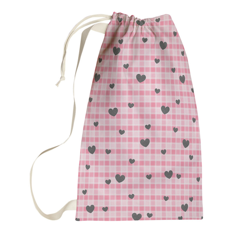 Fabric Laundry Bag with Handles, Small (29" H x 18" W x 1" D), Red