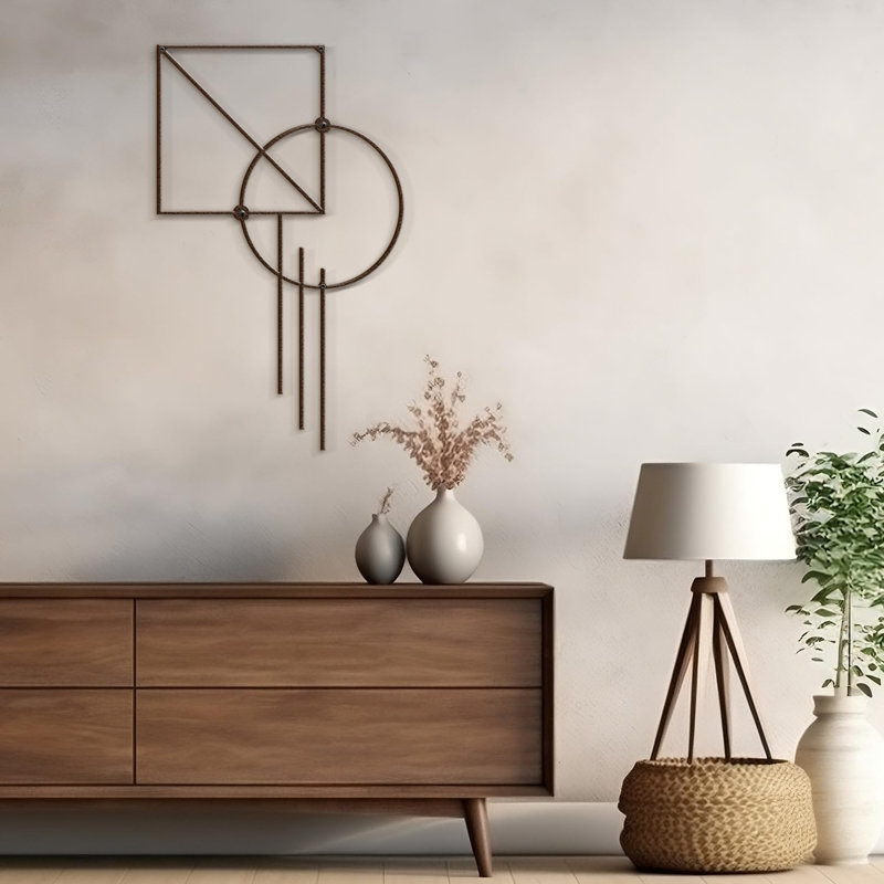 Décoration murale en métal, Bronze, H 36 po x l 18 po x P 0,05 po