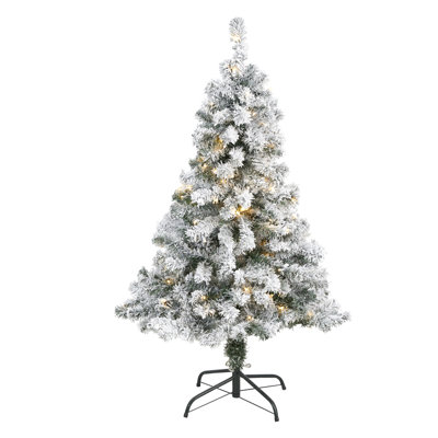 Arbre de Noël enneigé et givré avec lumières DEL fixes / constantes