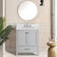 Meuble-lavabo et lavabo moderne gris en bois massif 30 po