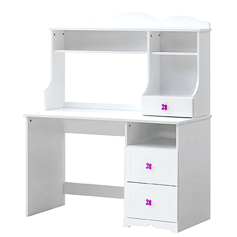 Bureau d'écriture blanc à 2 tiroirs