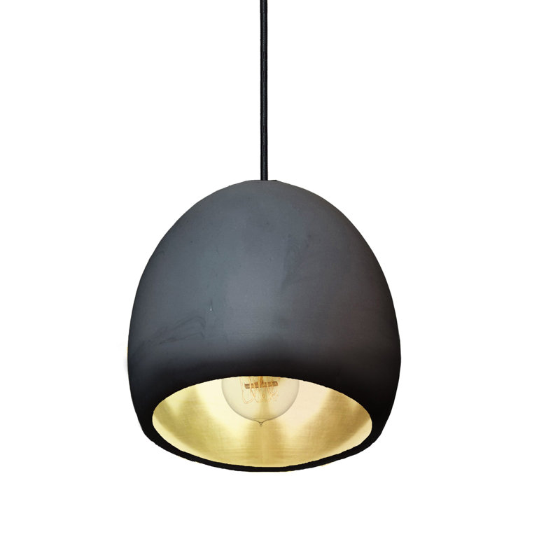 1 - Light Pendant, Matte Black, Black/Brown, LED