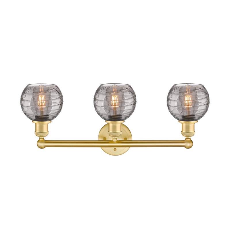 Cambria 3 - Light Dimmable Vanity Light, Satin Gold, Clear