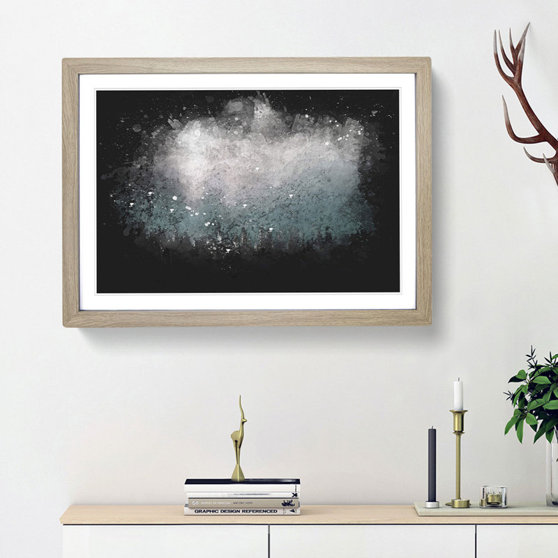 Sunlight over the Forest - Picture Frame Graphic Art Print, 62cm H x 87cm W x 2cm D, Oak Framed