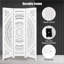 Wood Room Divider Screen - 67 Inch Tall Modern Farmhouse Partition, Round Floral Carved Design for Home Office, Bedroom & Garden Privacy,Wood Freestanding Folding Screen