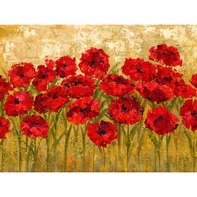 " Red Poppy Flower Field "
