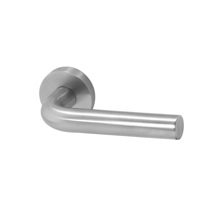 Full Double Dummy Door Lever Set, Satin Stainless Steel, Round