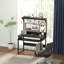 Bureau d'ordinateur avec huche et tablette de rangement ， Bureau de 31,5 pouces avec plateau pour clavier, bureau avec bureau
