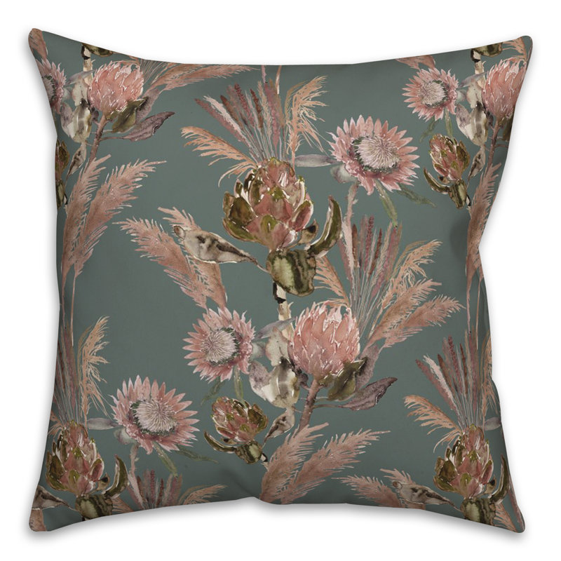 Polyester/Polyester Blend Throw Square Pillow Cover & Insert, Blue/Beige