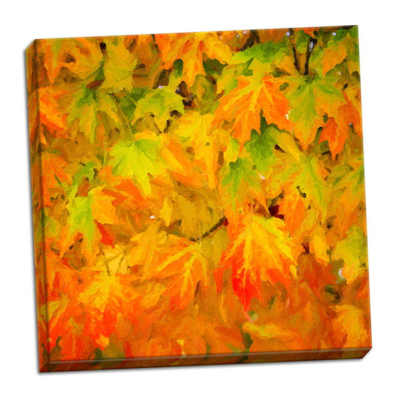 « automne leaves i », impression, H 16 po x l 16 po x P 0,75 po, Toile tendue