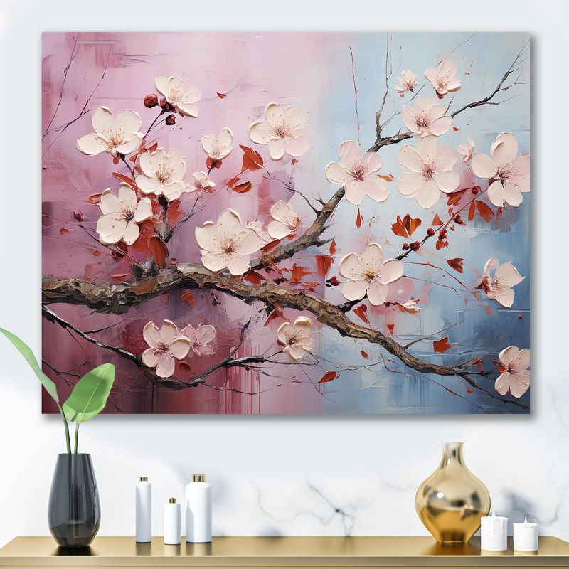 Fleur de cerisier du Japon, reproduction d'art I, Toile tendue, H 24 po x l 32 po x P 1 po