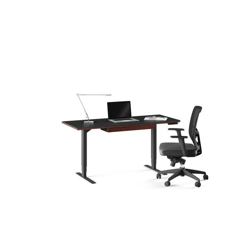 Sequel 20 Glass Writing Desk, Chocolate Stained Walnut, 24" H x 60" W x 24" D