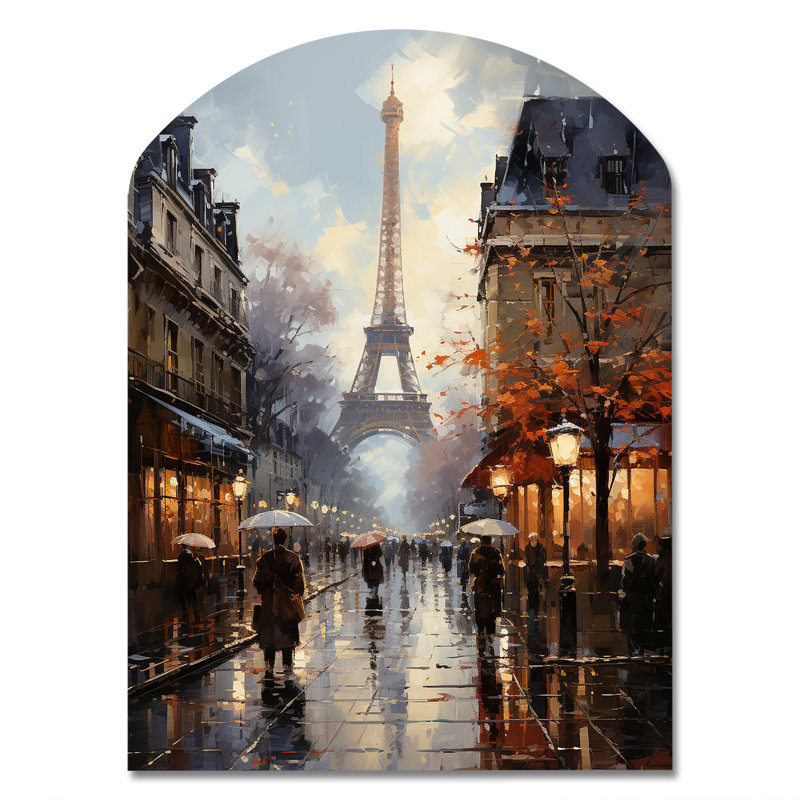 Garofalo - Paris, art mural asymétrique en métal, arche traditionnelle, H 34 po x l 25 po
