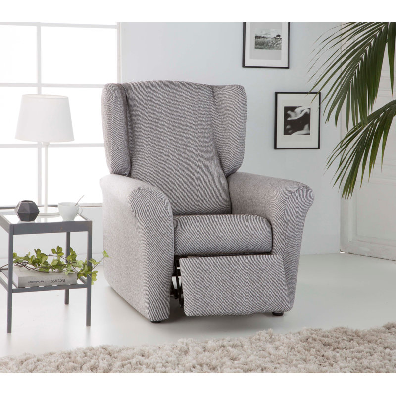 Alexia Box Cushion Recliner Slipcover, Light Brown