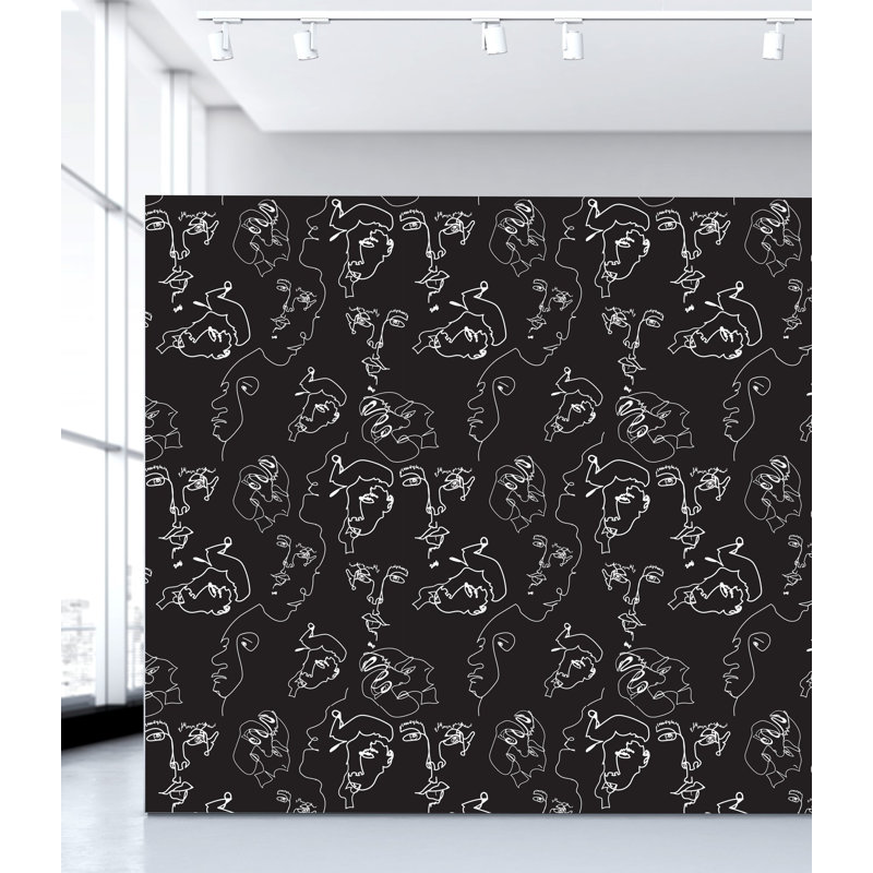 Rouleau de papier peint adhésif Lets Face It L 27 pi x l 25 po, Noir / Blanc