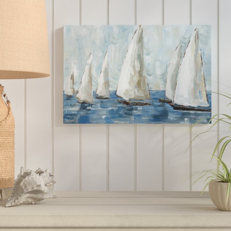 Three Posts™ Coastal Sailboat Race On Canvas Print & Reviews | Wayfair