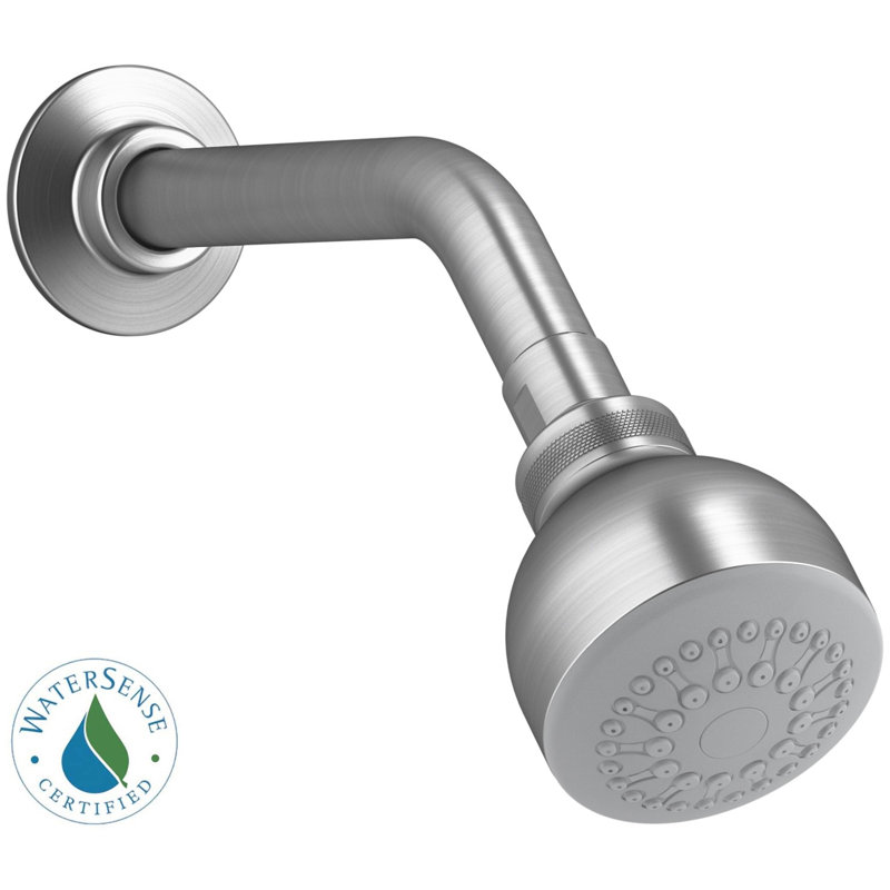 Coralais Single-Function Showerhead, Brushed Chrome, 2.0 GPM