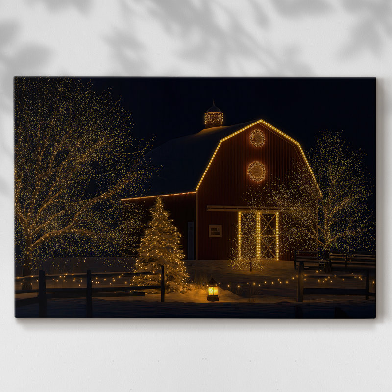 Night of Honeyed Village - Toile tendue avec châssis de qualité supérieure, 40" H x 60" W