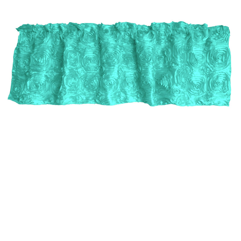 Cantonnière florale sur mesure l 54 po, L 54 po x L 14 po, Turquoise