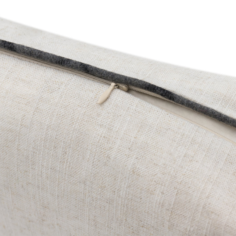 Appliqued Linen Reversible Pillow Cover