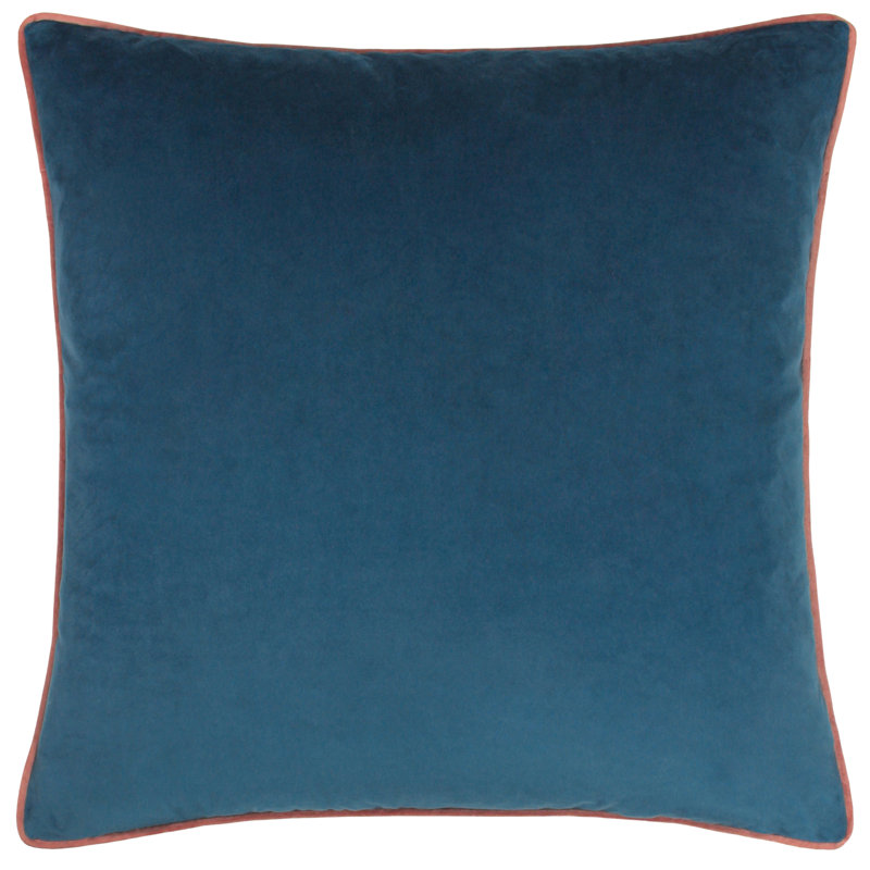 Meridian Square Cushion, Blue/Pink, Pillow Cover Only - No Insert, Square 45cm