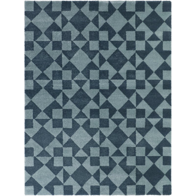 Guildford Teal/Light Blue Southwest Modern Area Rug