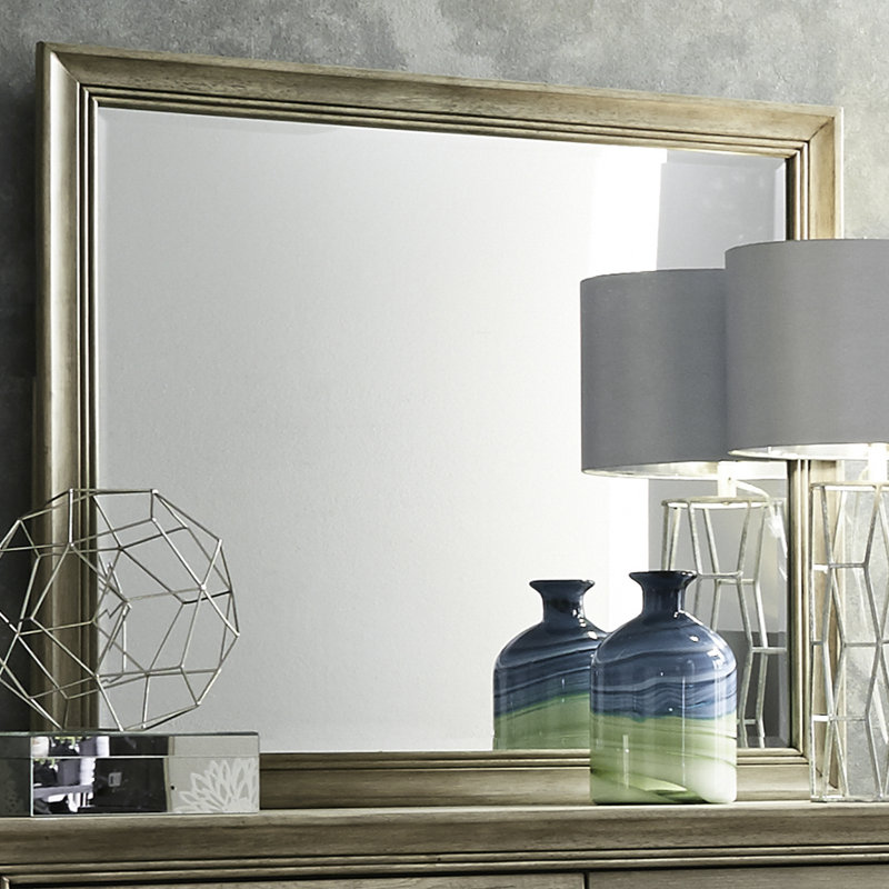 Lit tapissier, commode et miroir Eleora, Simple