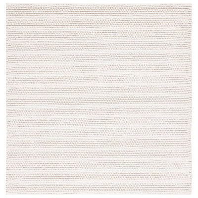 Tapis ivoire en laine / coton tissé à plat à la main Sestina