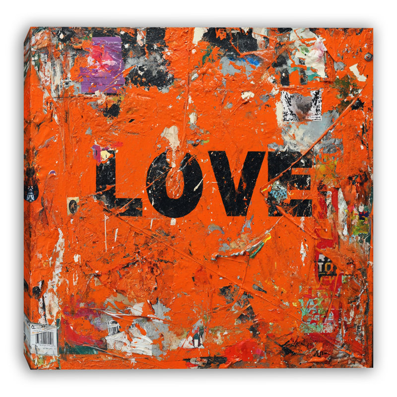 Urban Love Texture Wrapped Canvas Wall Art, 40"W x 40"H x 1.5"D
