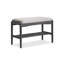 Banc en bois massif rembourré 100% polyester blanc crème-983674499