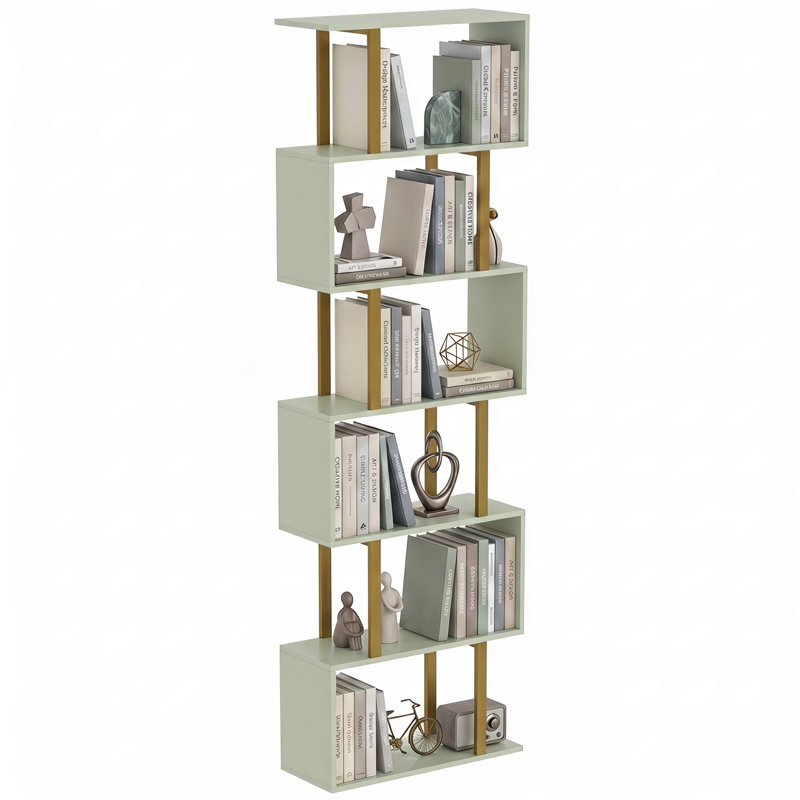 188 cm H x 60 cm W Steel Bookcase, Green, Gold