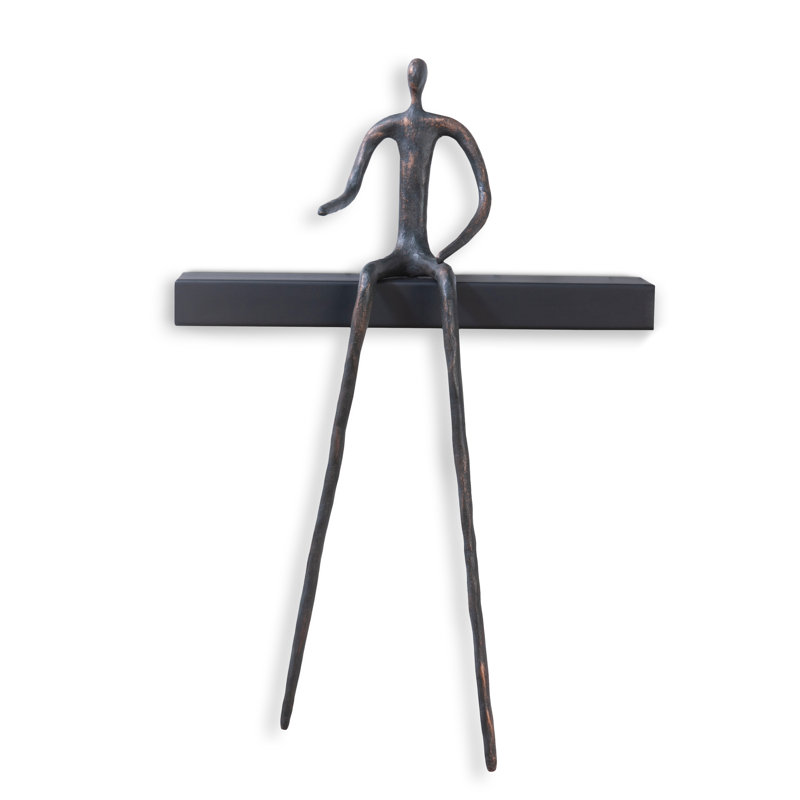 Moveable Man on Short Shelf Sitting Wall Décor