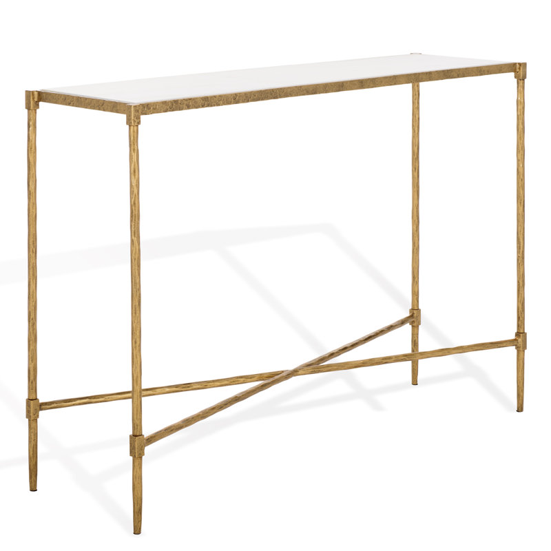 Isabellina Metal And Marble Console Table, Brass