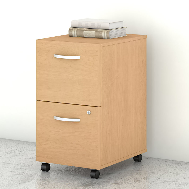 Studio C 16'' Wide 2 -Drawer Mobile File Cabinet, Natural Maple