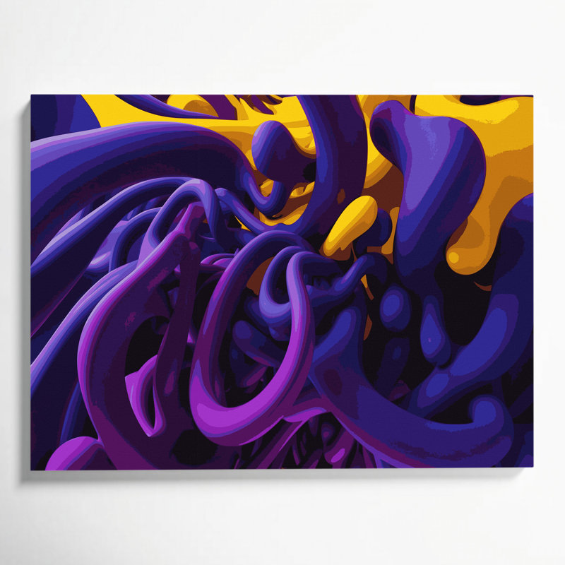 Art mural sur toile Biomorphic Abstraction 53, H 11 po x l 14 po