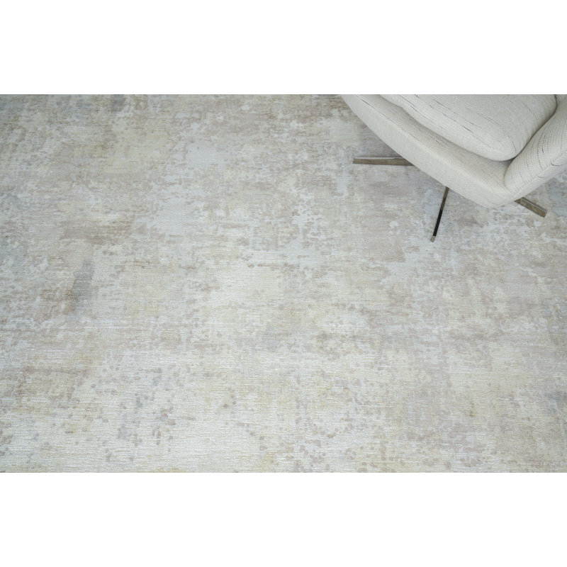 Murano Handmade Area Rug, Rectangle 12' x 15', Silver