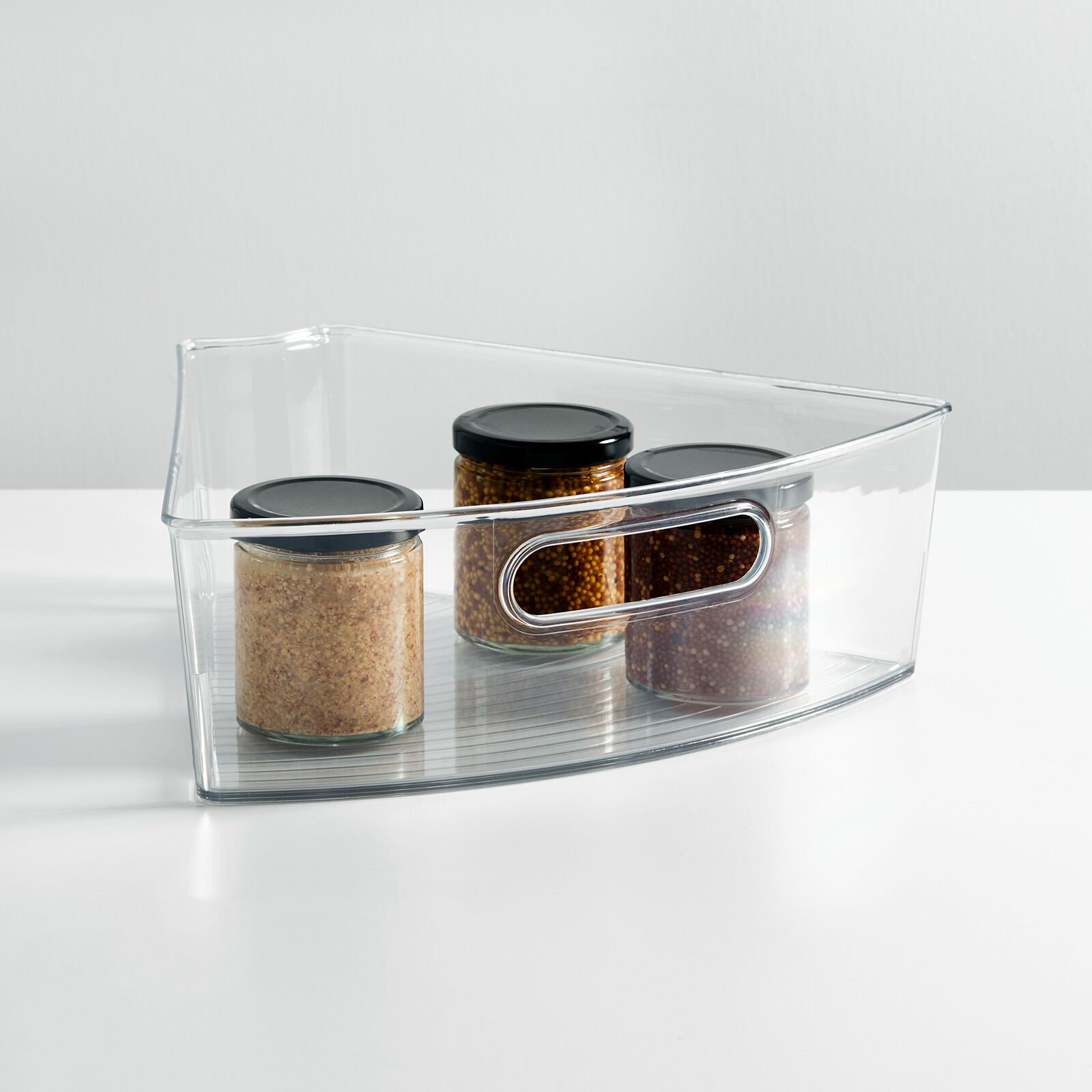 mDesign Lazy Susan Kitchen Food Storage Organizer Bin, 1/6 Wedge