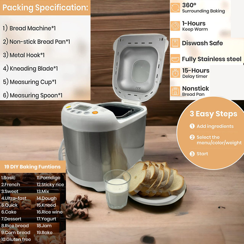 QINGDAOSAIBOSIFANGSHUIGONGCHENGYOUXIANGONGSI 2 Lbs Bread Maker