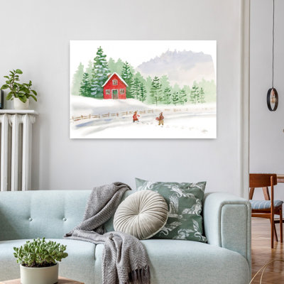 Contemporary Art Abstract Contemporary Landscape Winter Art by Katrina Pete - 1 Piece Wrapped Canvas Wall Art