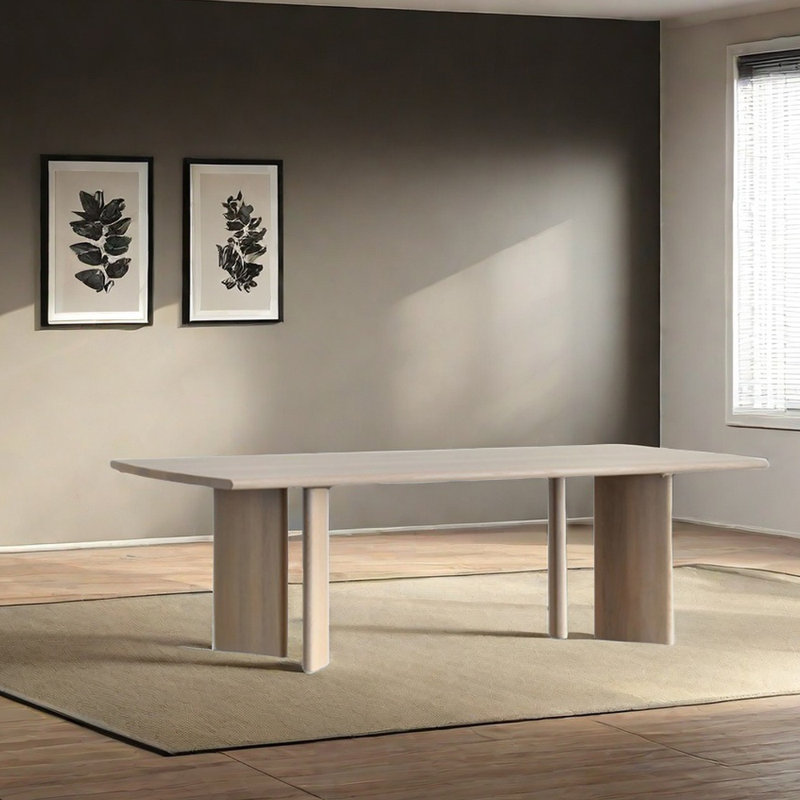 Table de salle à manger Niyathi, Brun, H 29,52 po x L 94,48 po x l 39,37 po