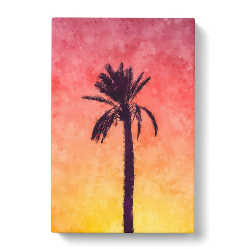 Summertime Palm Tree - Wrapped Canvas Painting, 91cm H x 60cm W x 3cm D
