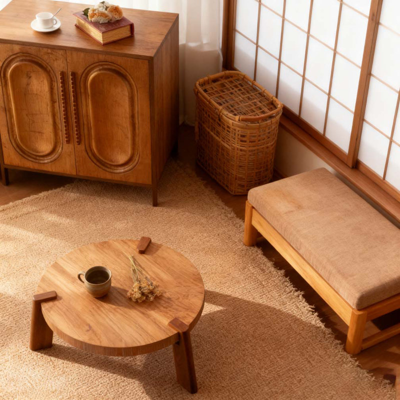 Wood Round Coffee Table