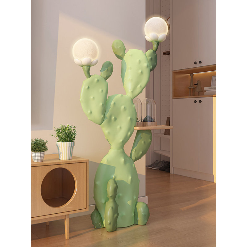 Creative Resin Cactus Moonlight Lamp Strip Tray Decoration Item