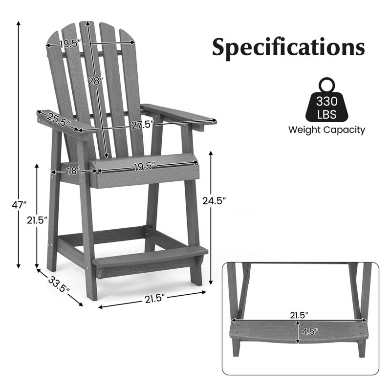 Tabouret Burakcan, Gris