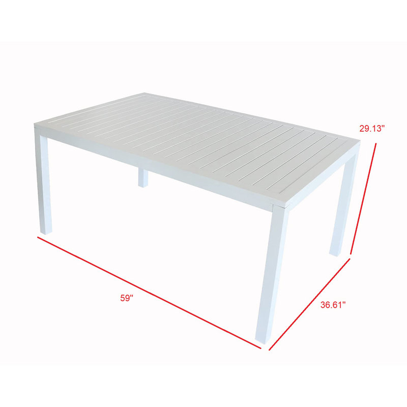 Table de salle à manger en aluminium, Blanc