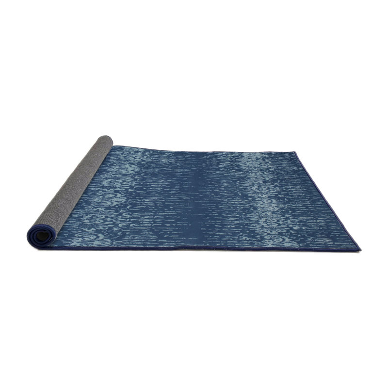 Tapis de zone bleu contemporain, Rond 6 pi