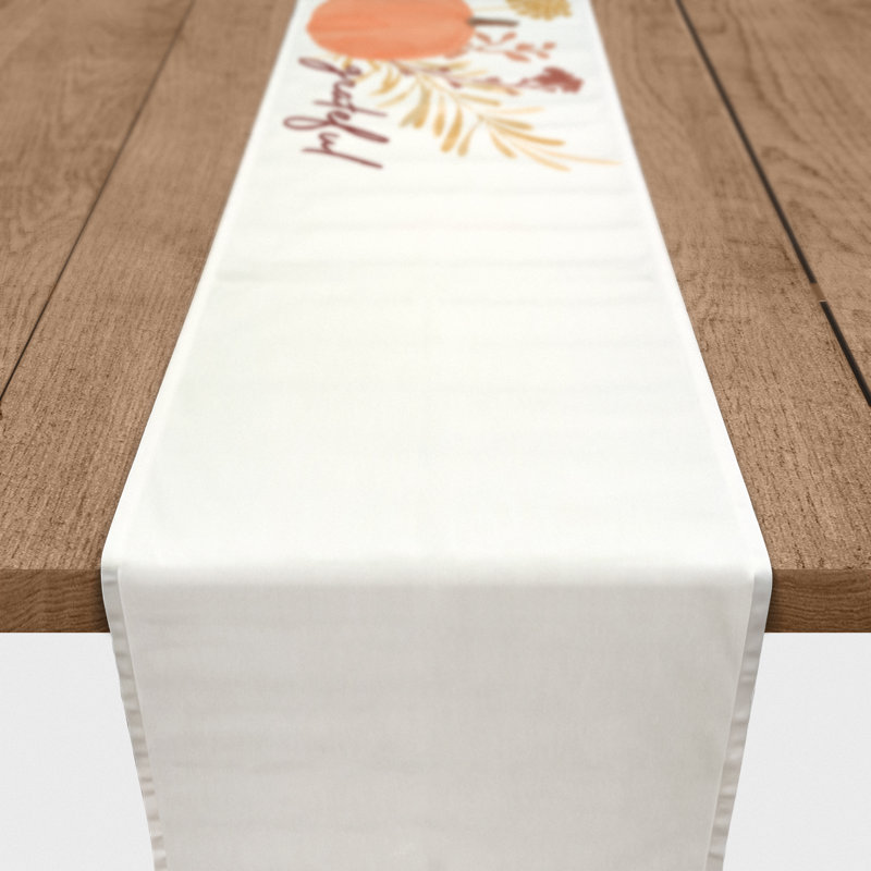 Beth Grateful Harvest Pumpkin Table Runner, 90" L x 16" W