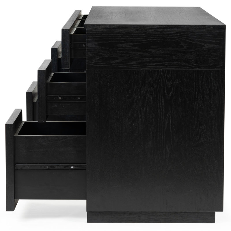 Zeus Manufactured Wood Writing Desk, Black