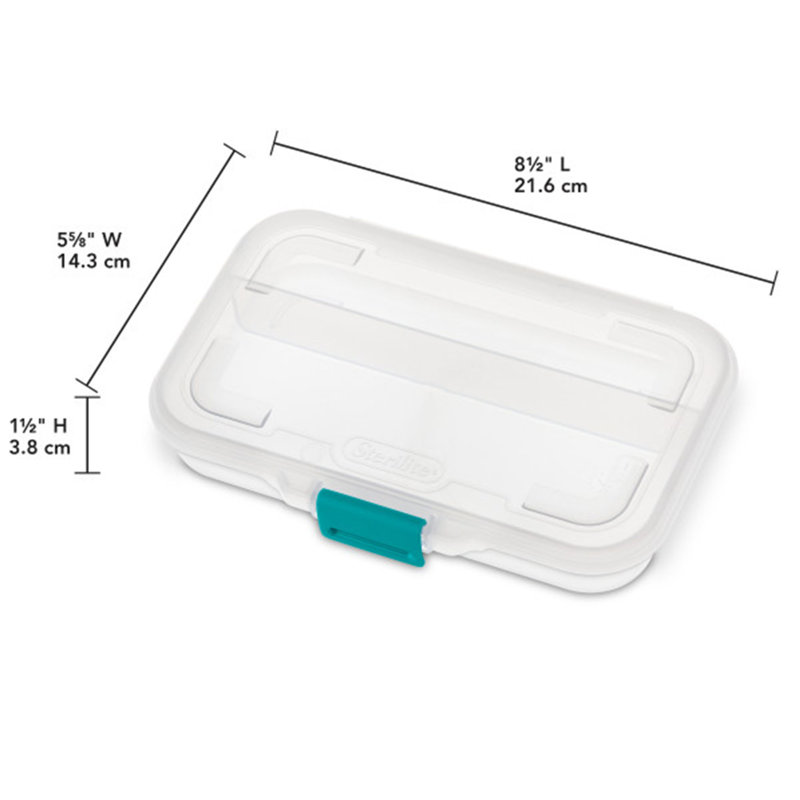 Sterilite Convenient Small Divided Clear Storage Box w/ Latching Lid, (24 Pack)