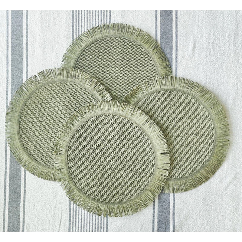Anjanet Polypropylene Solid Colour Round, Sage Green